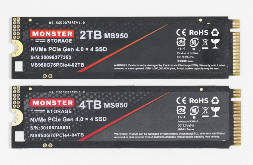 実機レビュー】 MonsterStorage MS950(4TB)：片面実装で4TBを実現した