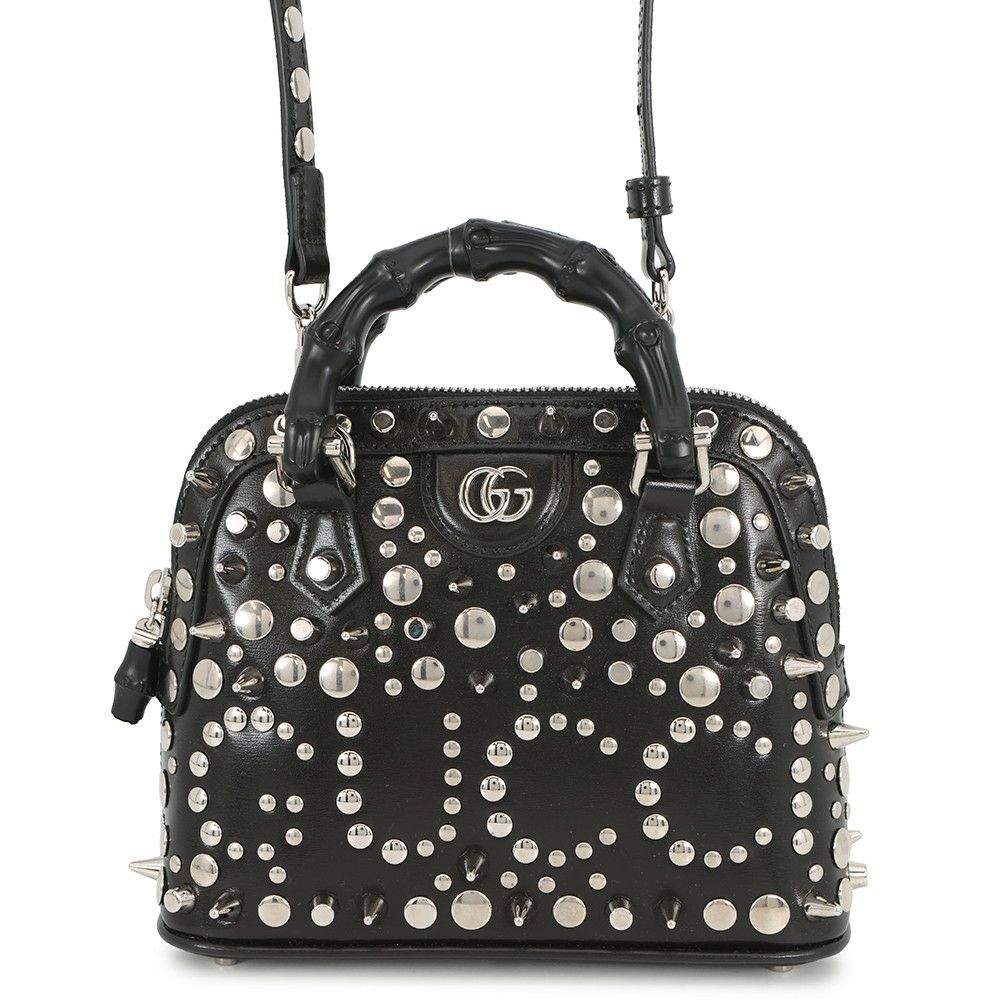 グッチ ハンドバッグ ダイアナ バンブー ズタッズ ミニ レザー/メタル