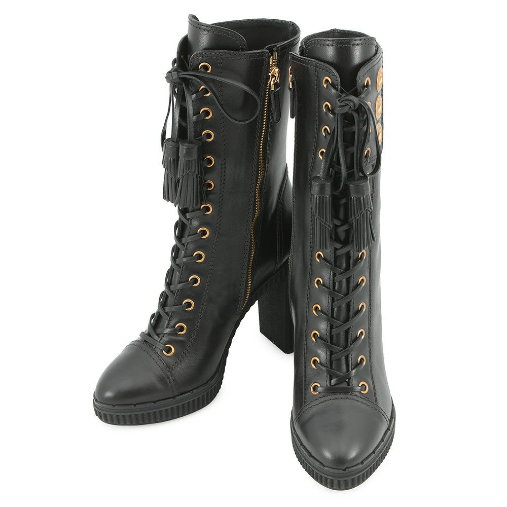 トッズ ブーツ レースアップ ミドルブーツ タッセル レディースサイズ