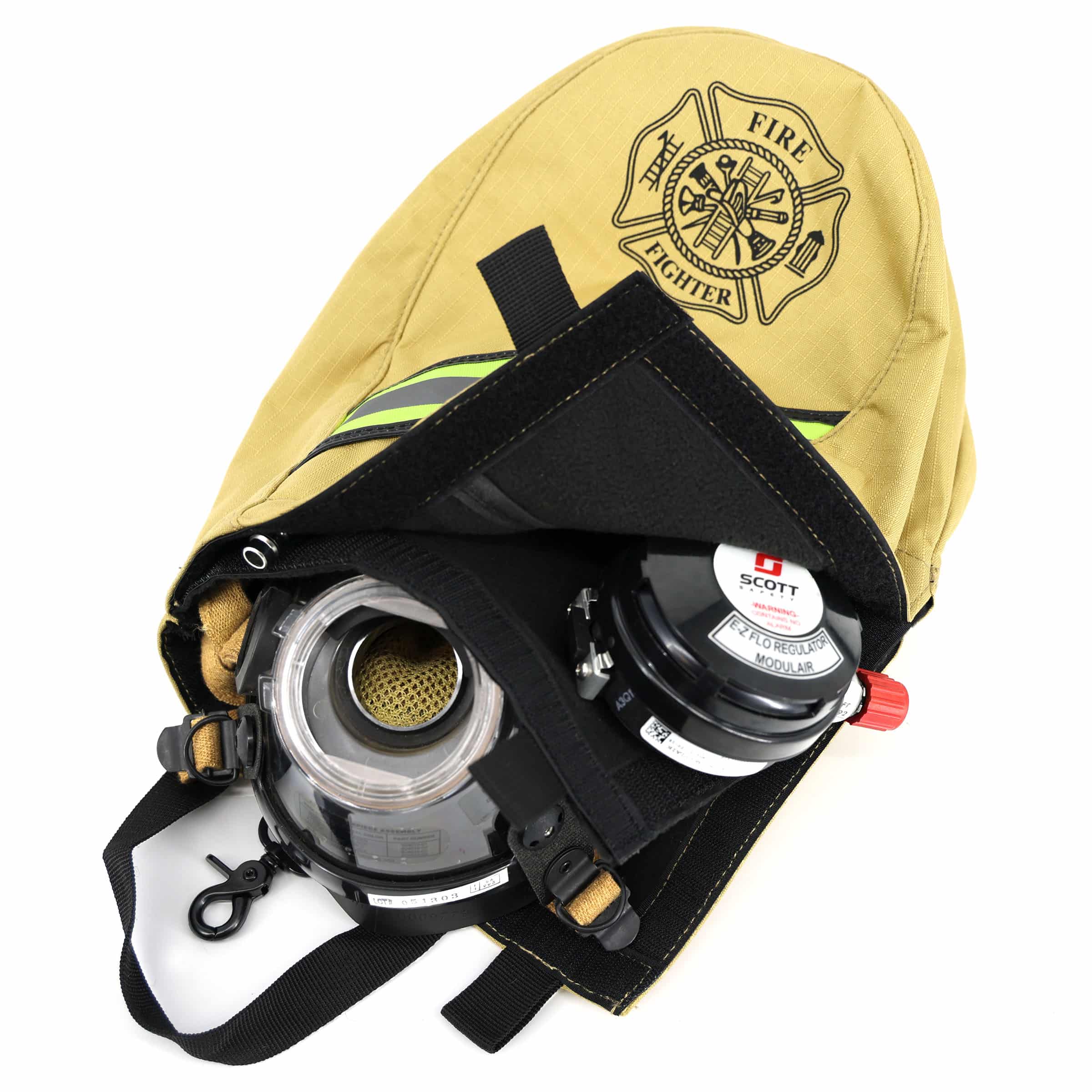Dual Compartment Fleece Lined SCBA Mask Bag w/ Ripstop Nylon