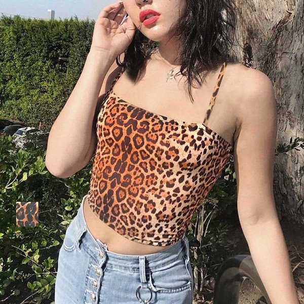 Qoo10] ヒョウ柄キャミソール トップス レディー