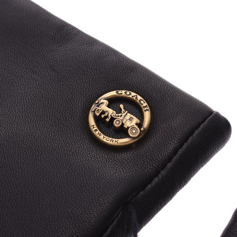コーチサイズ7 1/2 スマホ対応 グローブ アウトレット 黒 レディース