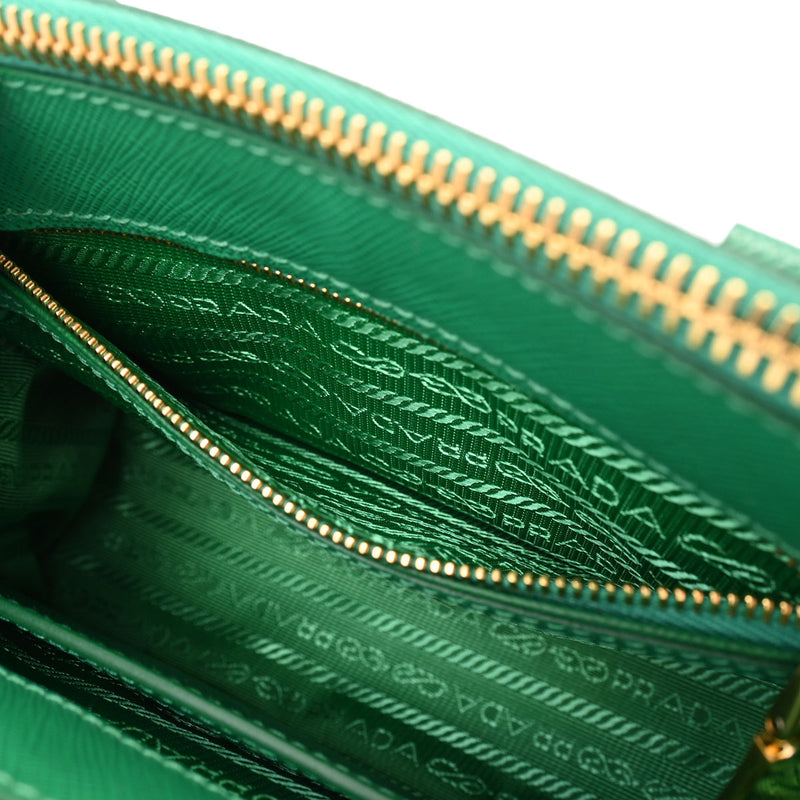 プラダガレリア ミニ グリーン ゴールド金具 レディース 2WAYバッグ