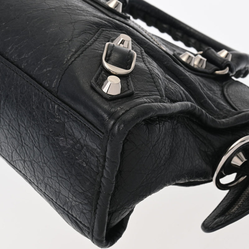 バレンシアガクラシック ミニ シティ 2WAY 黒 シルバー金具 レディース