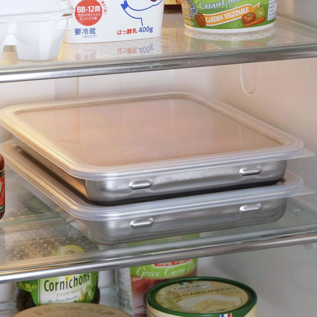 下村企販】 蓋付きステンレスバットワイド2個組｜キッチン用品,保存