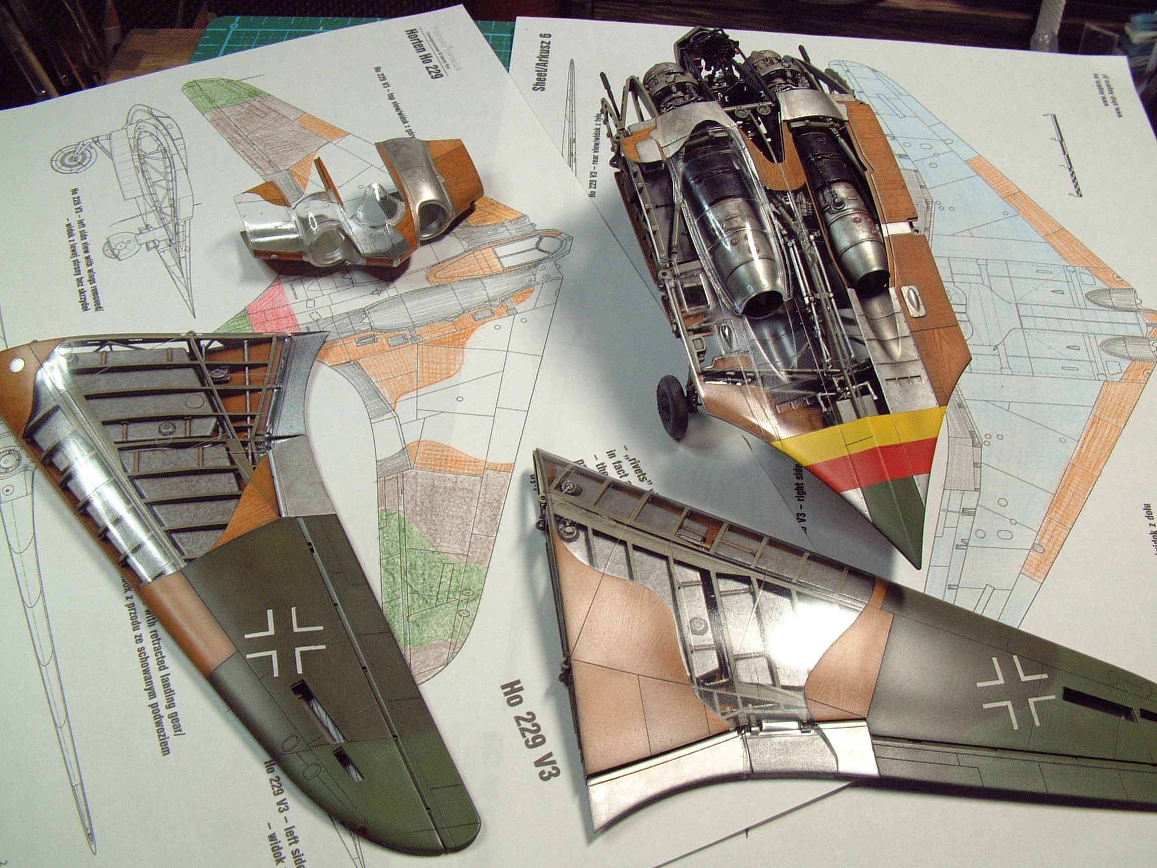 2021/11/13～2022/01/10 製作記事～1/48 Ho229（造形村） | 模型工房 宜楽