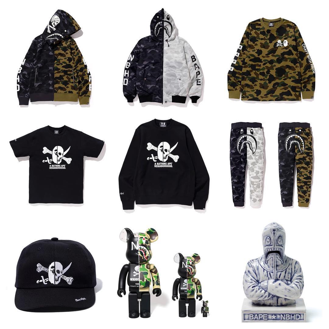 BAPE / A BATHING APE × NEIGHBORHOOD コラボアイテムが1/2に国内発売