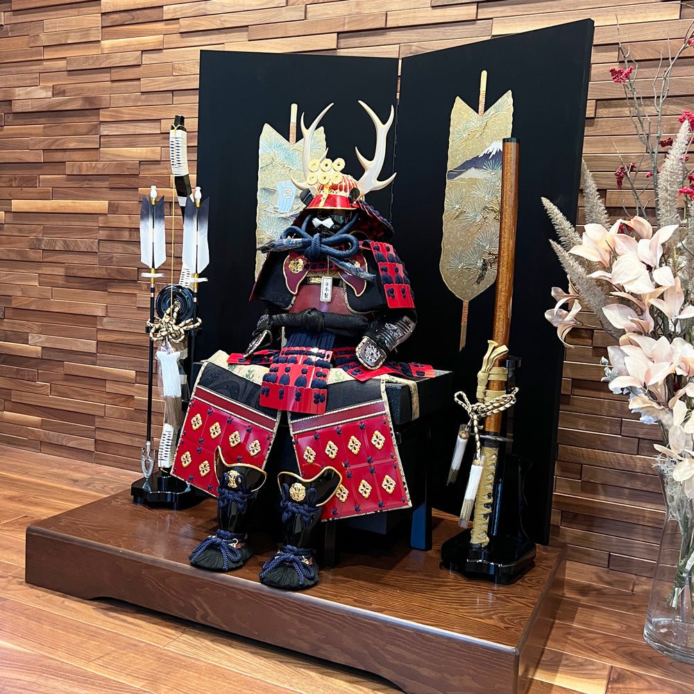 横幅85cm｜翠鳳作 10号 武将 真田幸村鎧｜赤い鎧｜五月人形 ｜六文銭