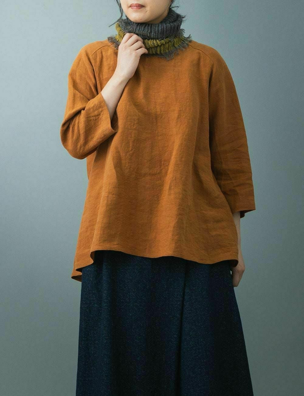 リネンワッシャーラウンドブラウス | 石見銀山 群言堂オンラインストア