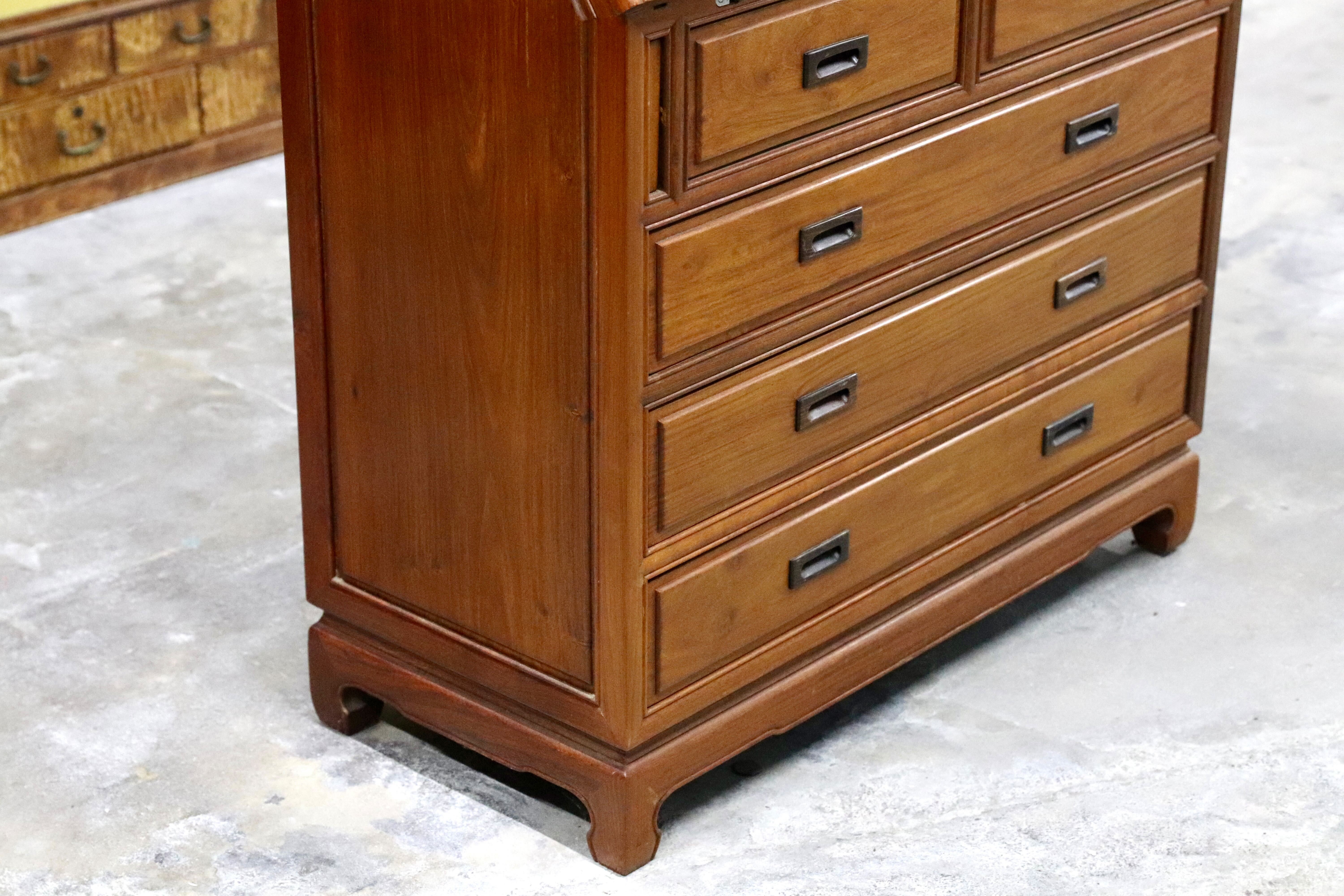 GMIH72○中国美術 唐木家具 ライティングビューロー デスク 学習机