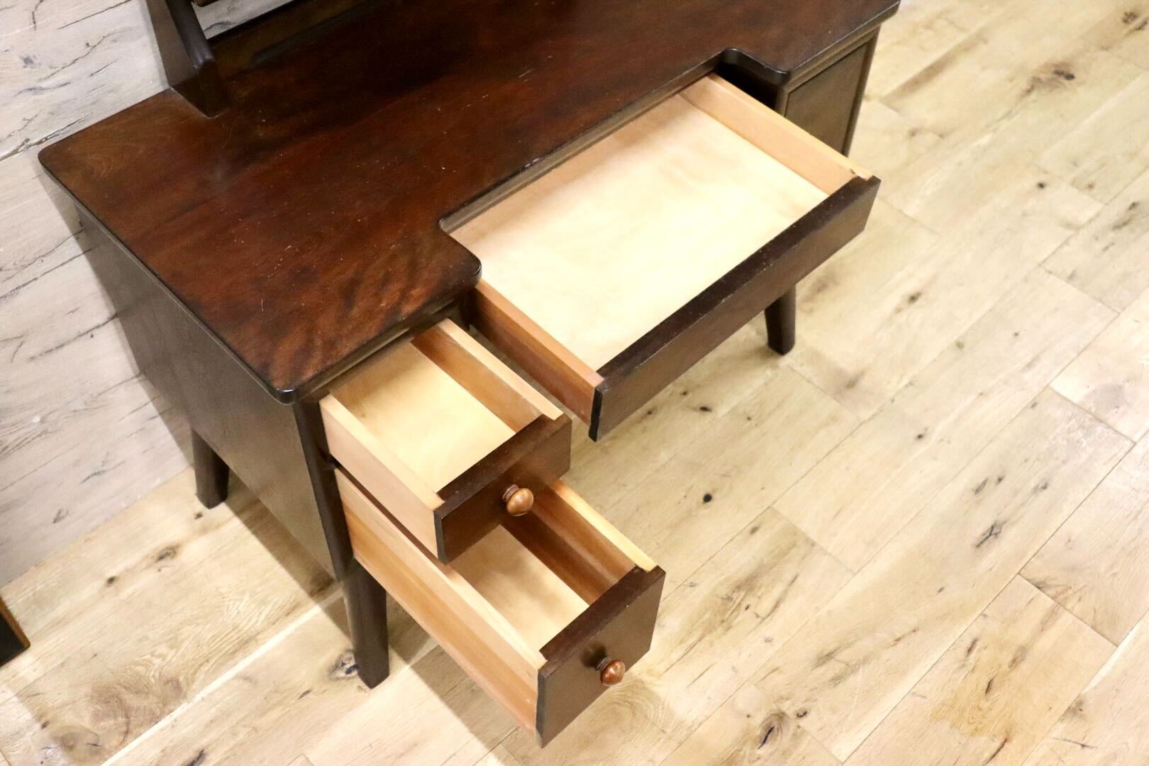 GMGH284○松本民芸家具 角型一面鏡 鏡台 ドレッサー 化粧台 昭和レトロ 和