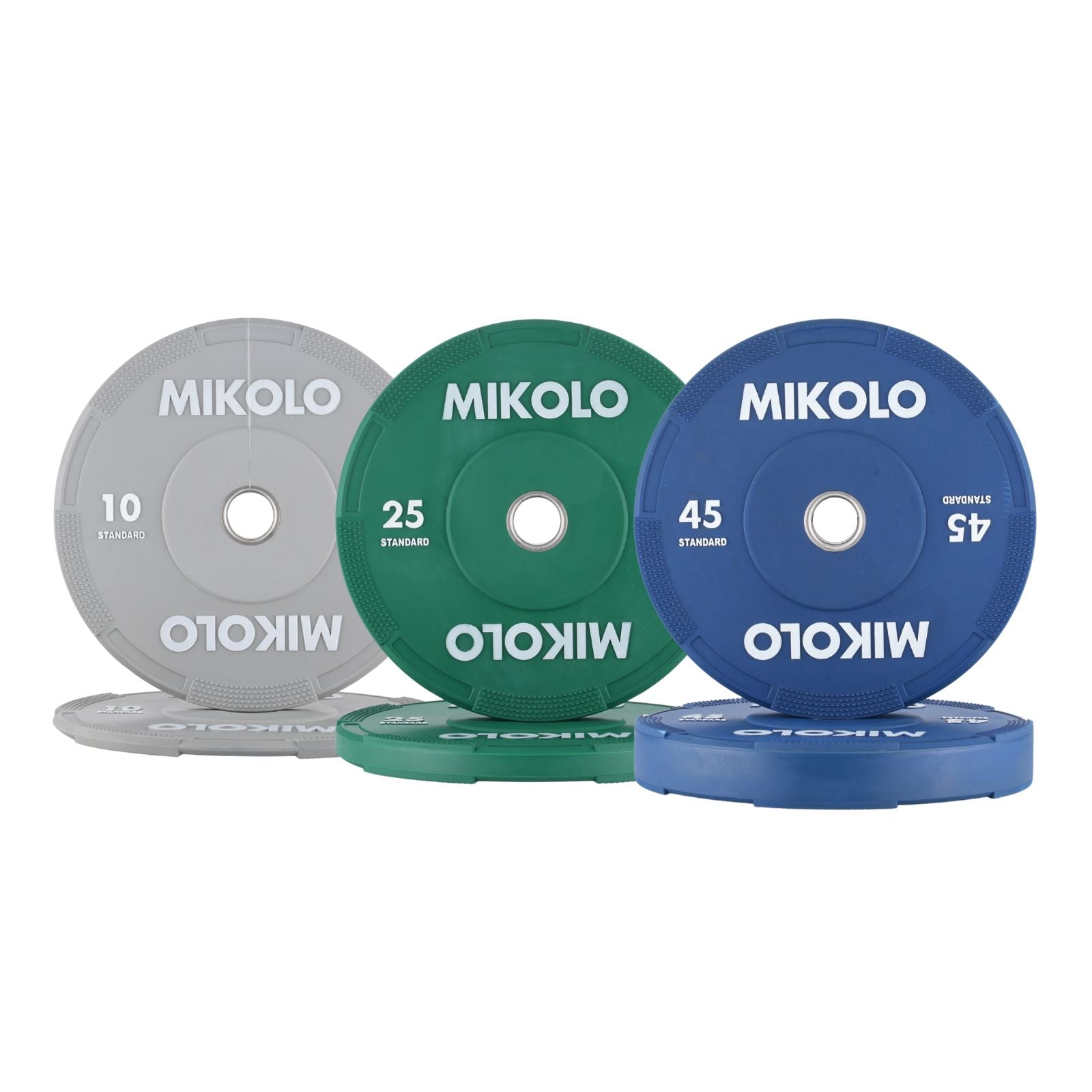 EZ Grip Bumper Plates, 230/225/320 lbs Set - MIKOLO