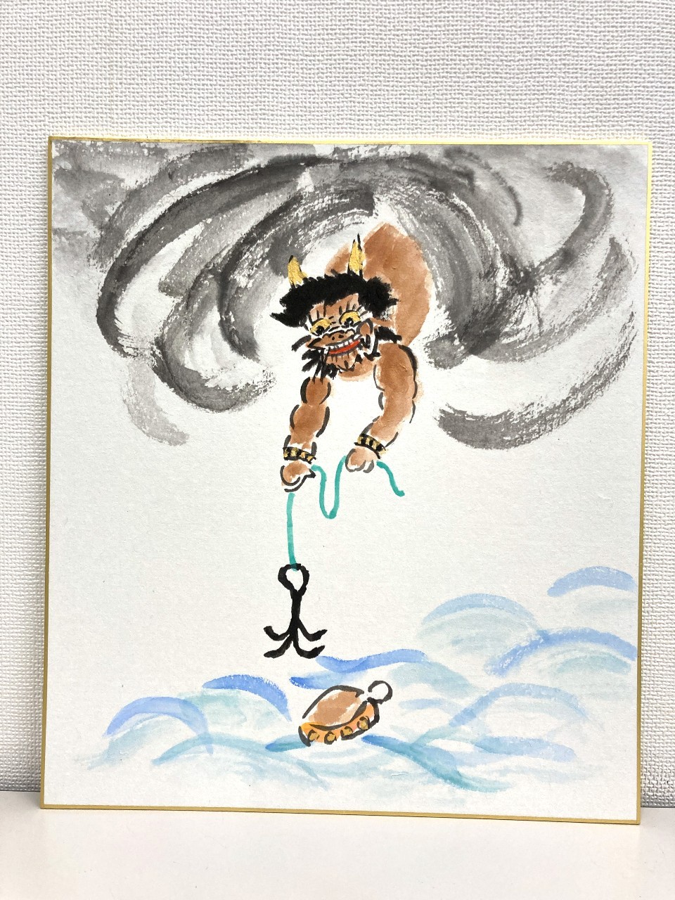 大津絵を描きましょう（7月1回目画題「雷公と太鼓釣り」） – 大阪の