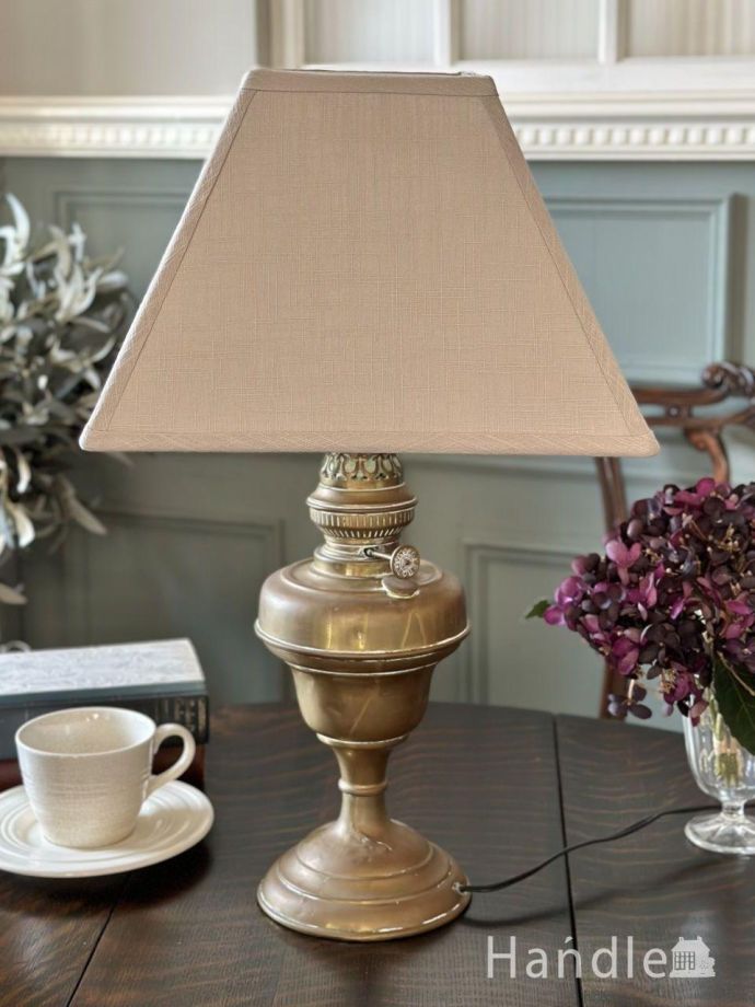 英国アンティークのスタンドライト、ガス灯ランプのおしゃれな