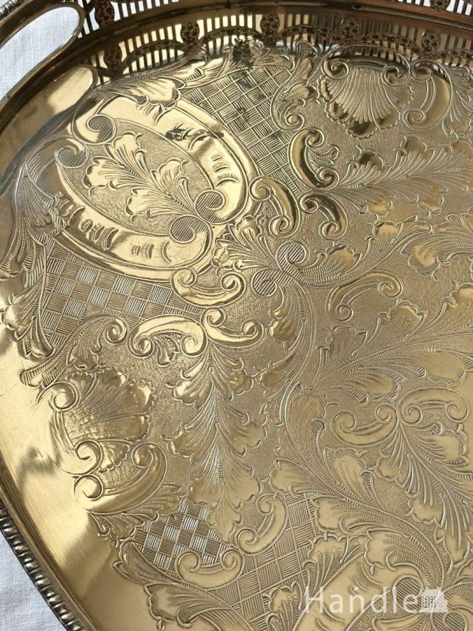 VINERSの美しいアンティークギャラリートレイ、最高級シェフィールドの