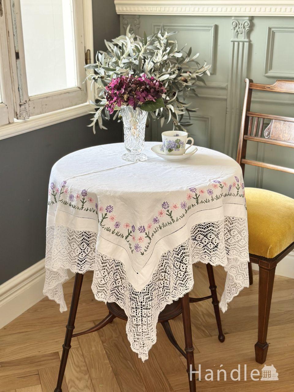 フランスから届いたおしゃれなテーブルマット、アンティークの手織りの