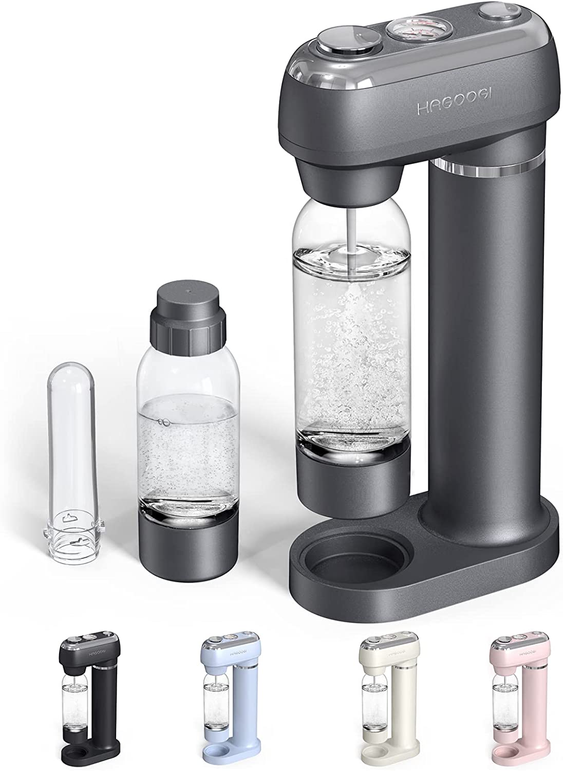 HAGOOGI 炭酸水メーカー カートリッジ不要 強炭酸ソーダメーカー