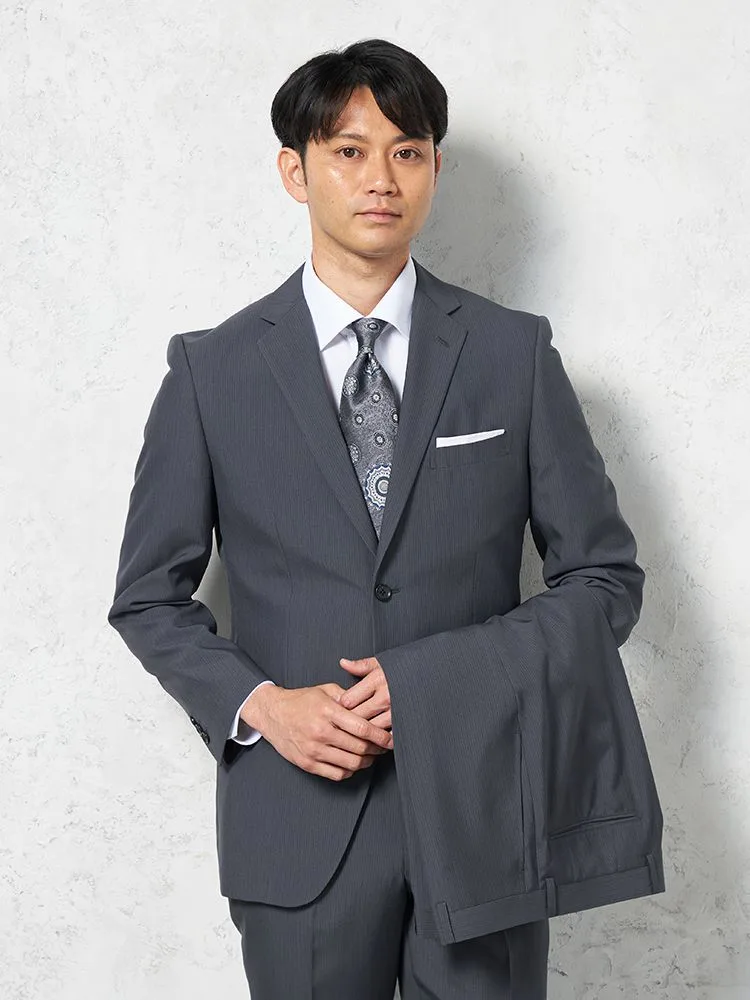 M．グレー 【上下ウォッシャブル】スーツ 2つボタン ツーパンツ