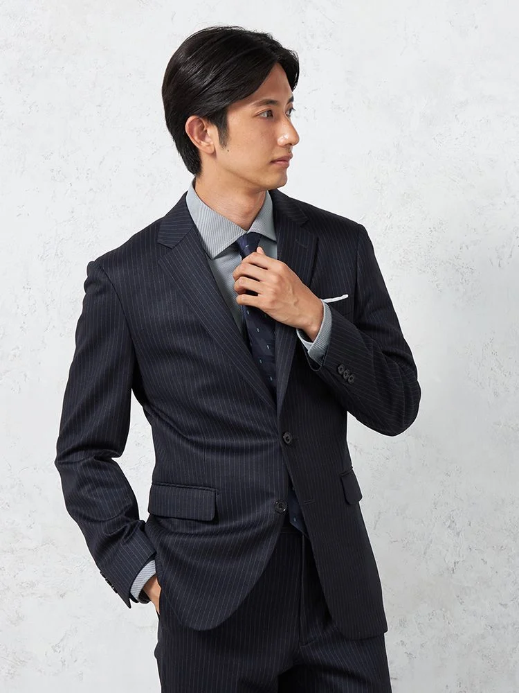 上下ウォッシャブル】スーツ 2つボタン 抗ピリング加工 ストレッチ