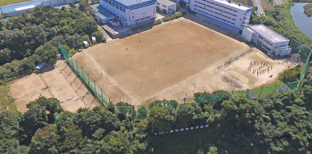 大阪体育大学浪商中学校・高等学校 グラウンドを人工芝化 | 長谷川体育