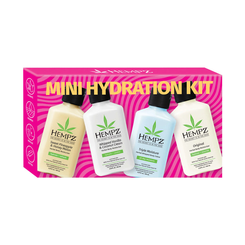Hempz Mini Core Hydration Kit Mini Moisturizer Gift Set with four