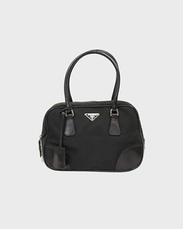PRADA 三角ロゴ金具ナイロンレザーハンドバッグ | Hedy