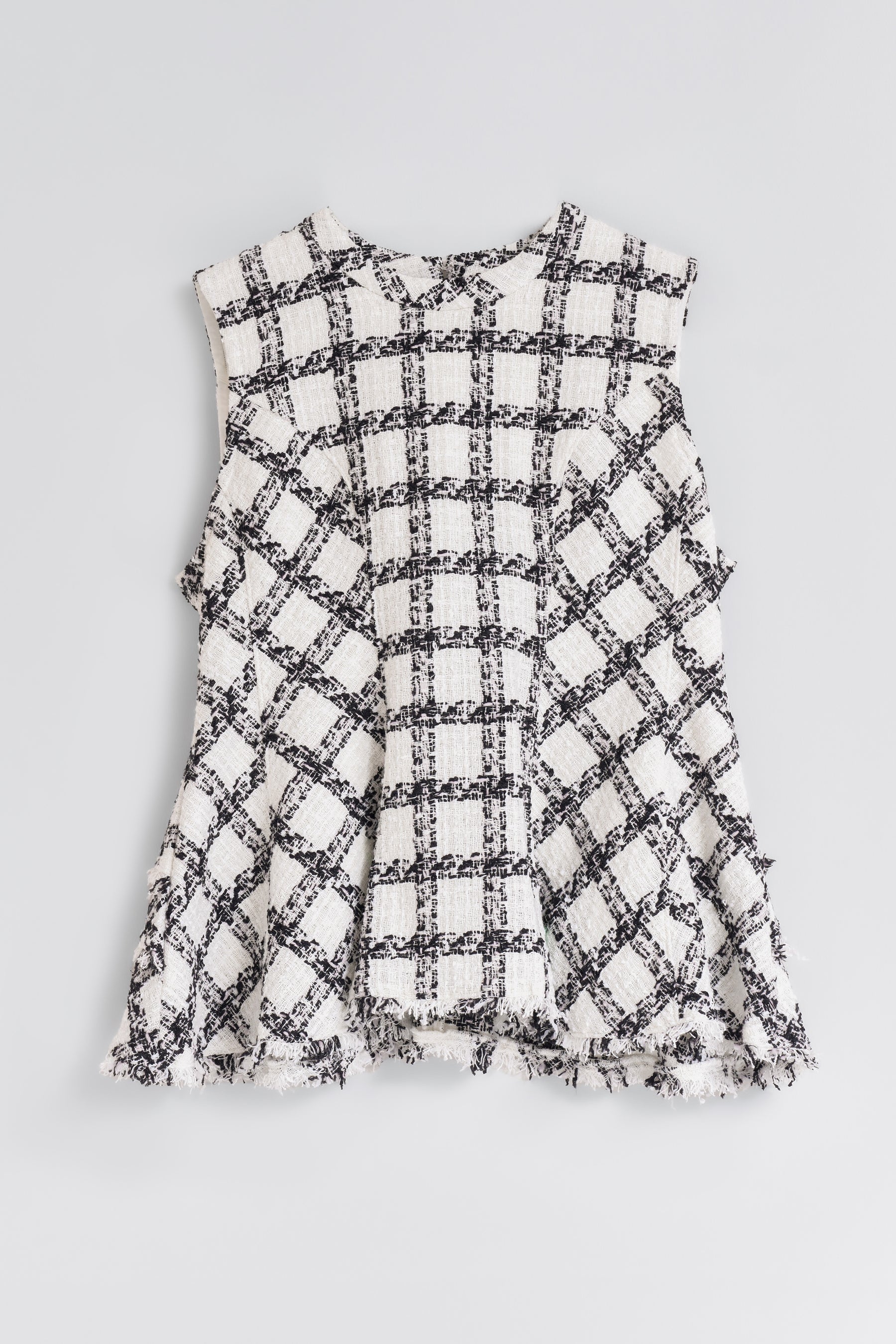 Vol.1 Check Tweed Peplum Top