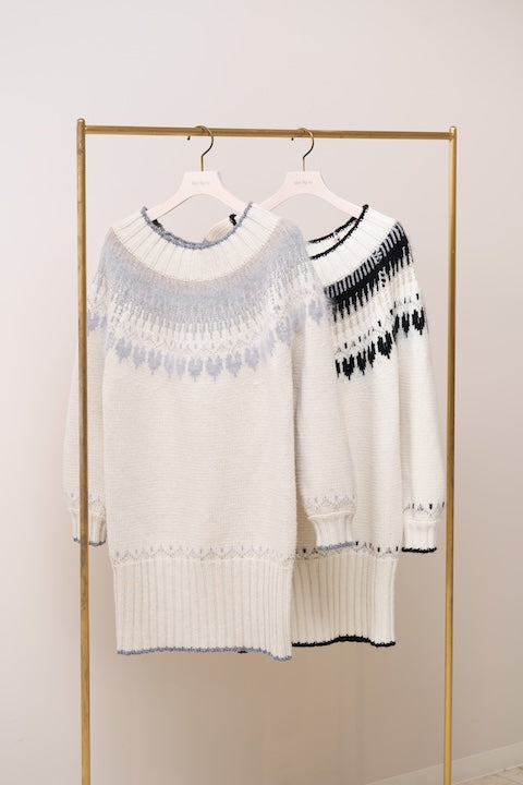 Heart Fair Isle Knit Mini Dress