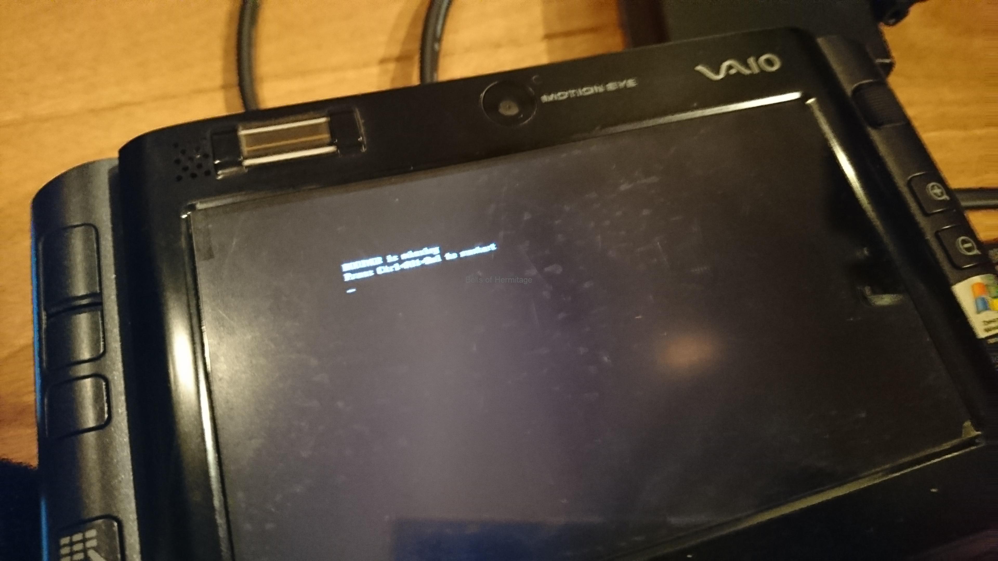 SONY VAIO type U「VGN-UX90PS」のリカバリディスクからのリカバリ