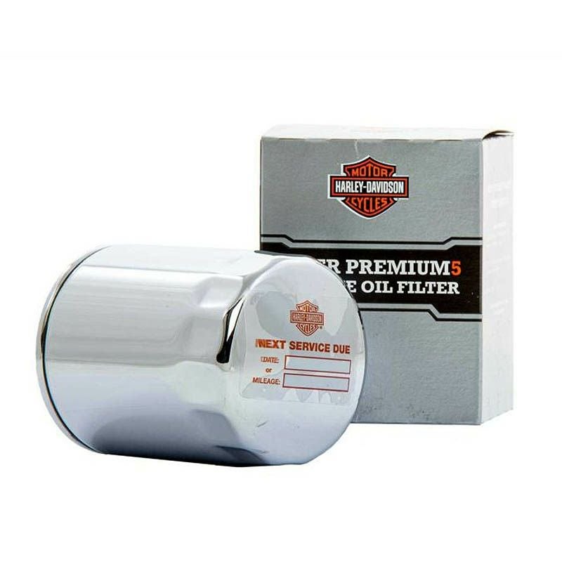ハーレーM8用 ロングオイルフィルター スーパープレミアム5 クローム