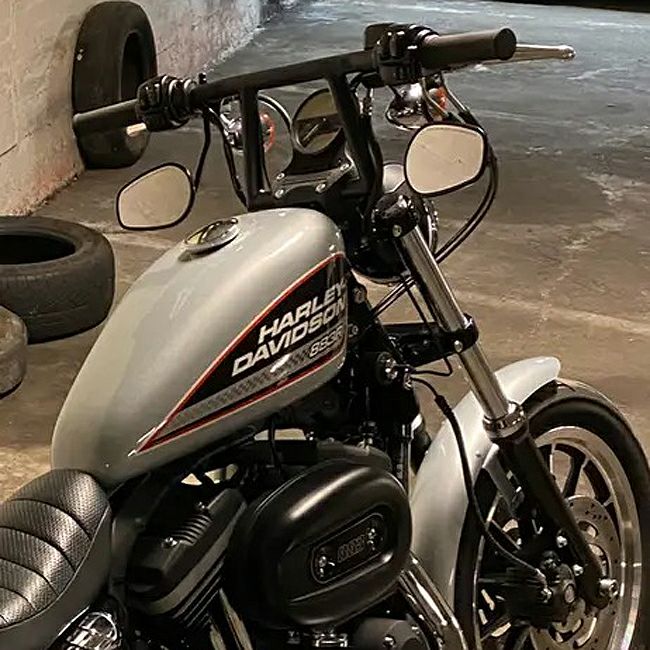 ハーレー 1インチ ドラッグバー ブラック スムース TC Bros |ハーレー