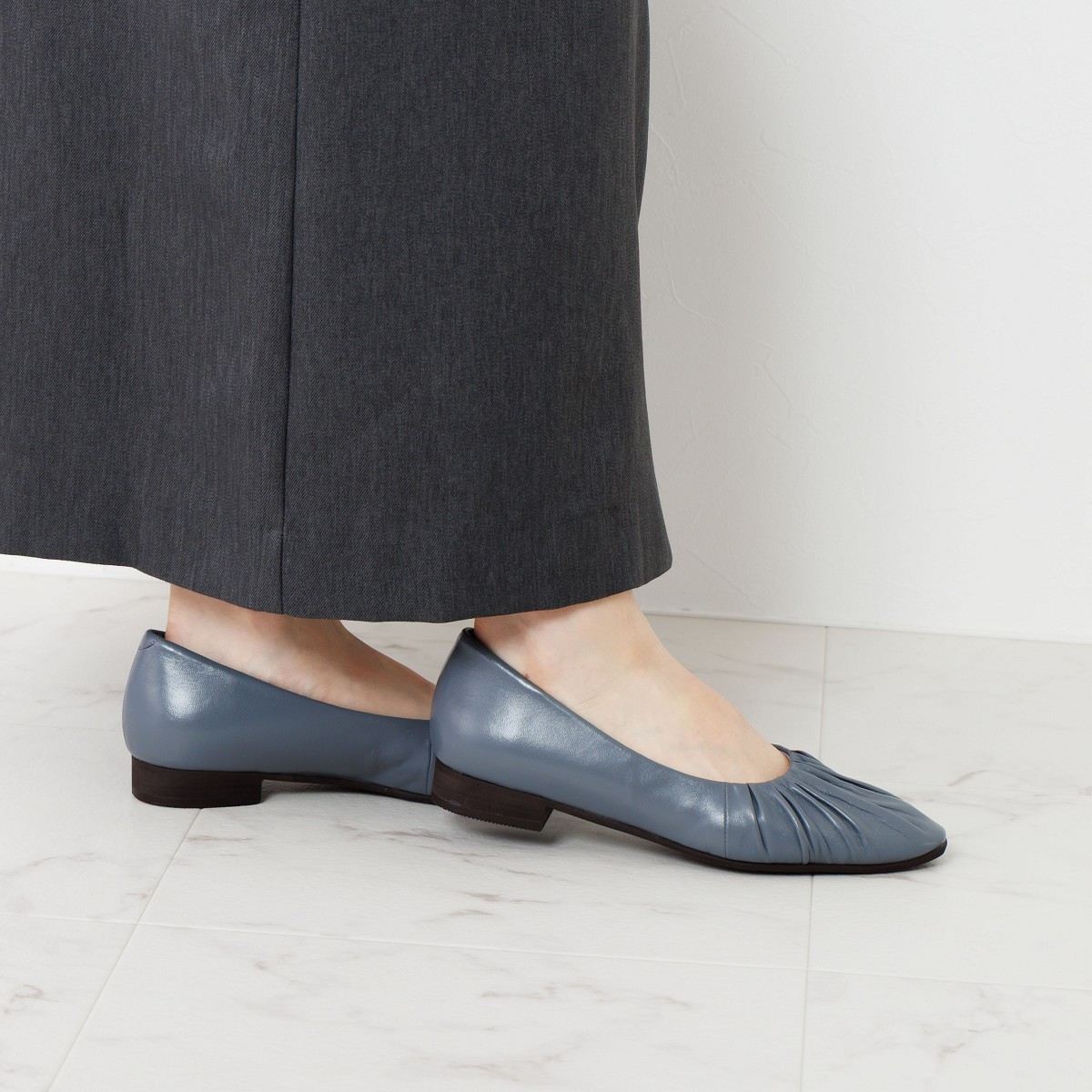 再値下げ】ギャザーフラットパンプス/651101