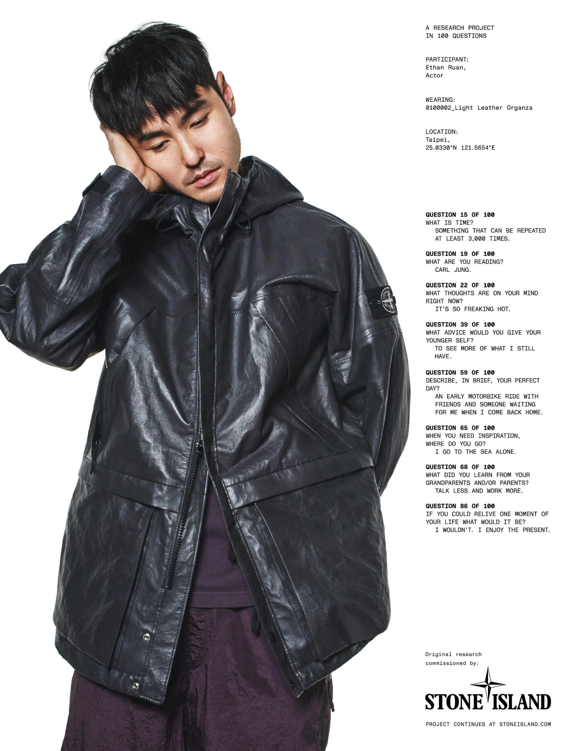 STONE ISLAND、2025年春夏コレクションから極薄のラムレザージャケット