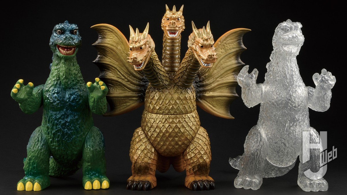 巨大ソフビ「グレートザウルス」にキングギドラ襲来！復刻版ゴジラと