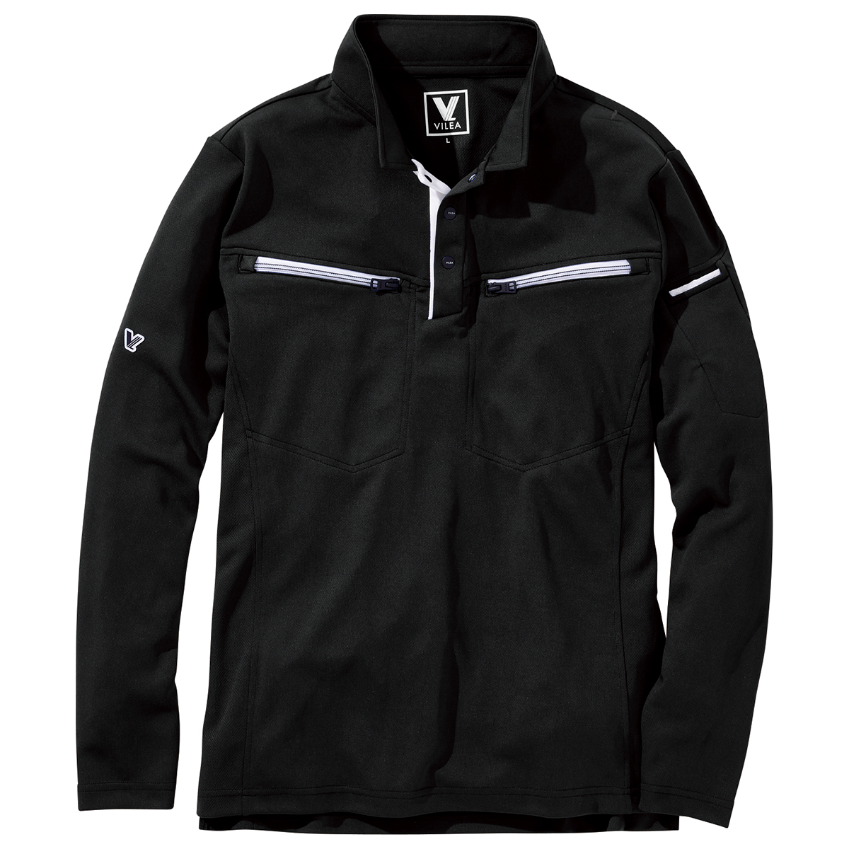 601ミニ衿長袖ポロシャツ - HOOH VILEA 作業着と電動ファン付き快適