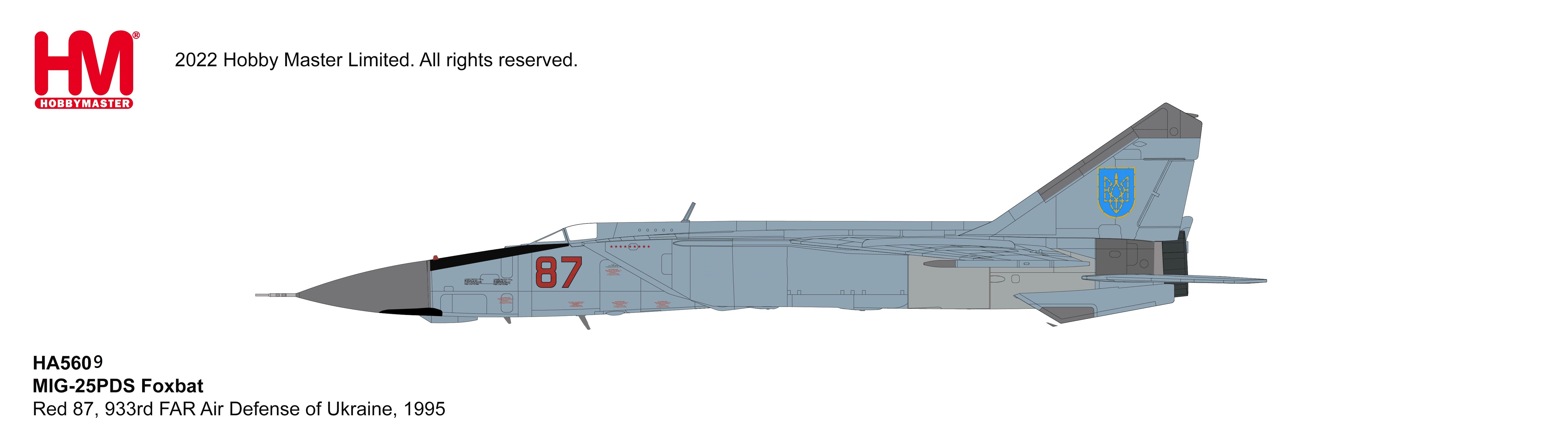 MIG-25PDS Foxbat Red 87, 933rd FAR Air Defense of Ukraine, 1995