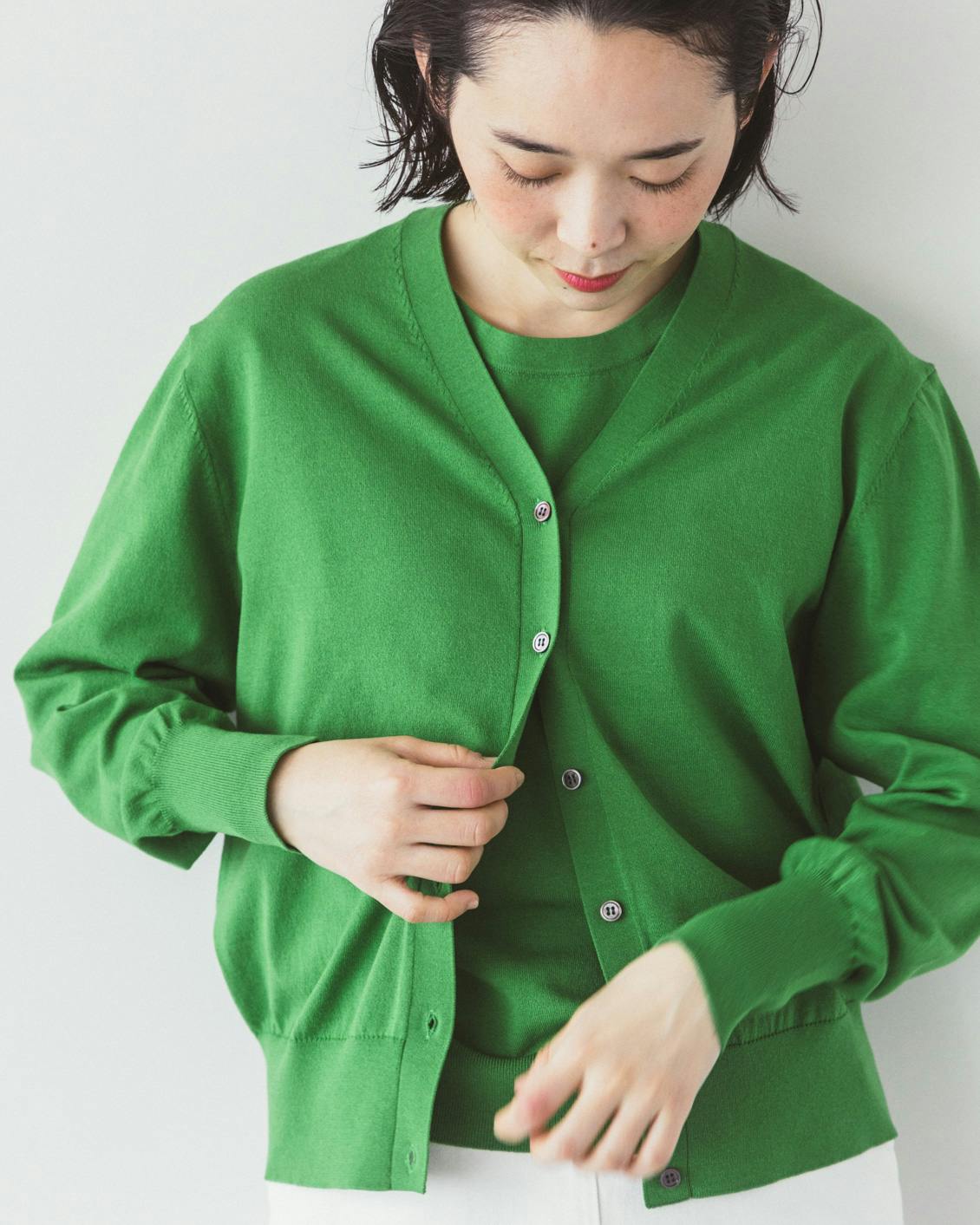 カジュアルから、きちんとまで」アンサンブルニット（半袖