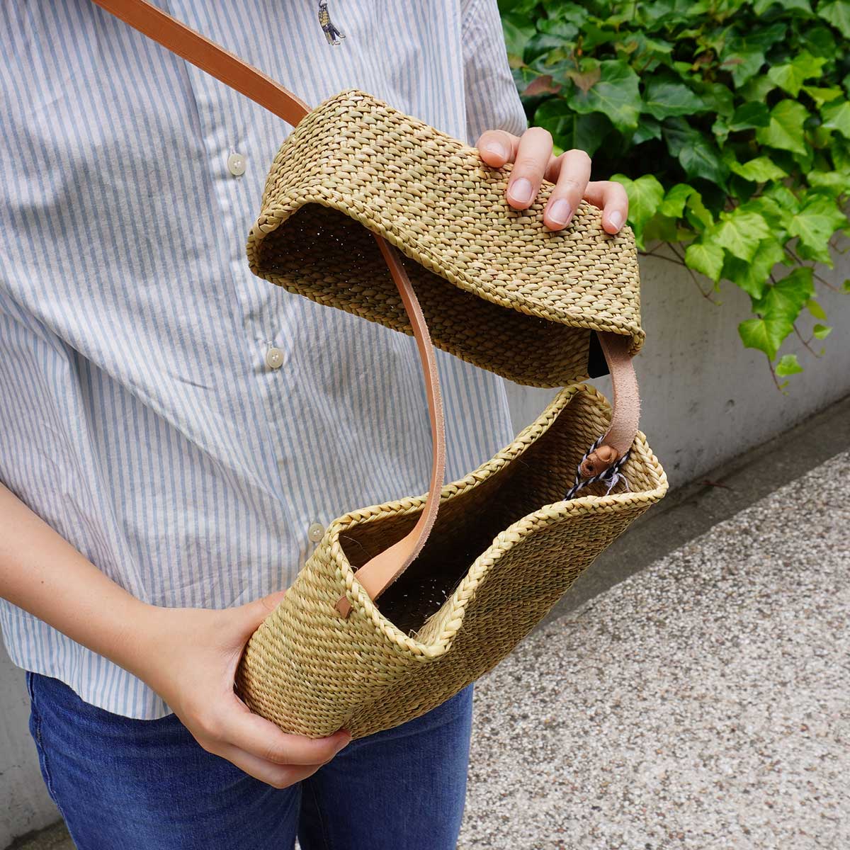 Mifuko ミフコ 蓋つきショルダーバッグ ( ブラウン / S )｜北欧雑貨