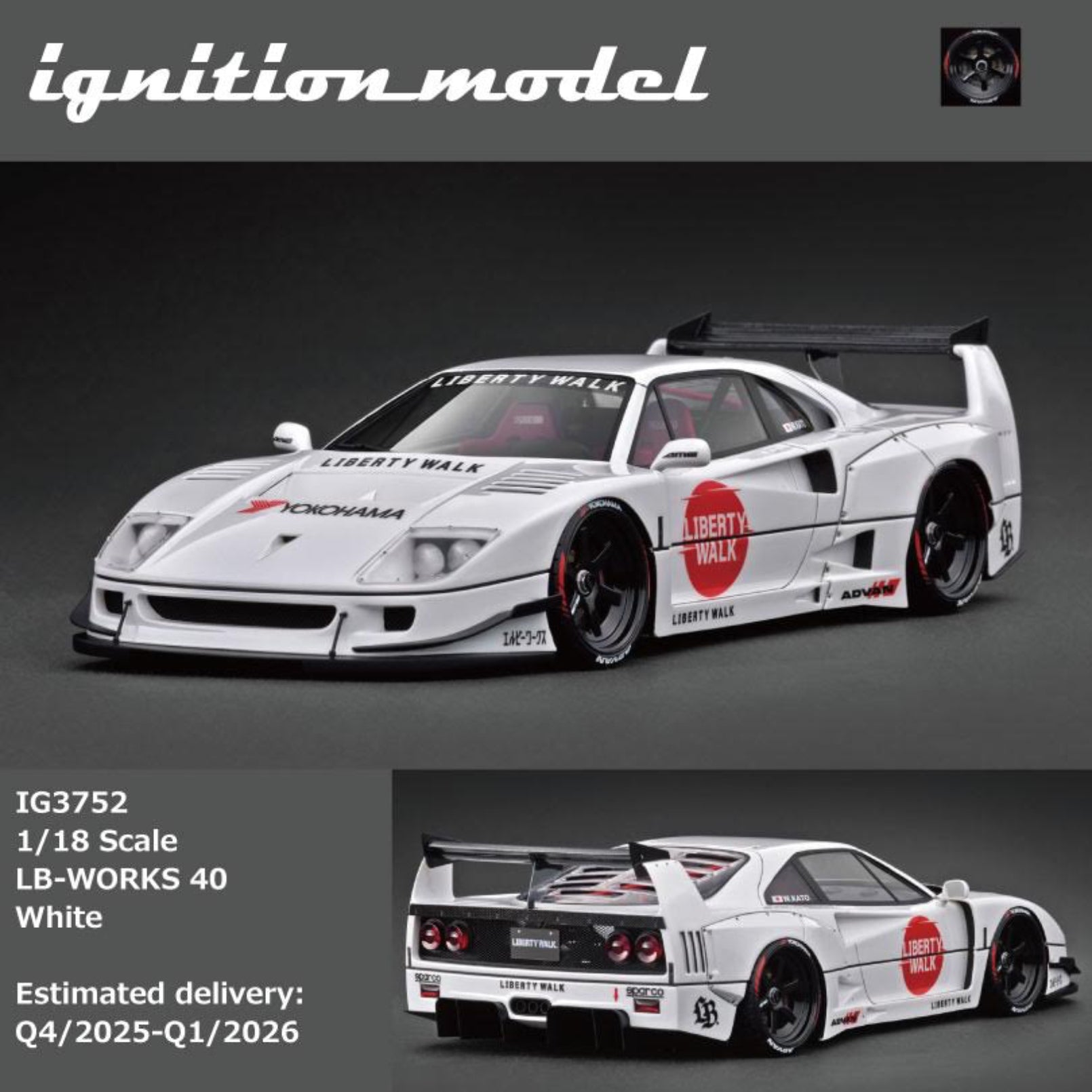 Ignition Model 1:18 LB-Works Ferrari F40 White IG3752 – Horizon