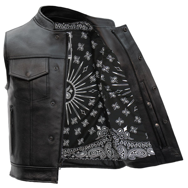 VEST M PAISLEY BLK LINER CC – Hot Leathers