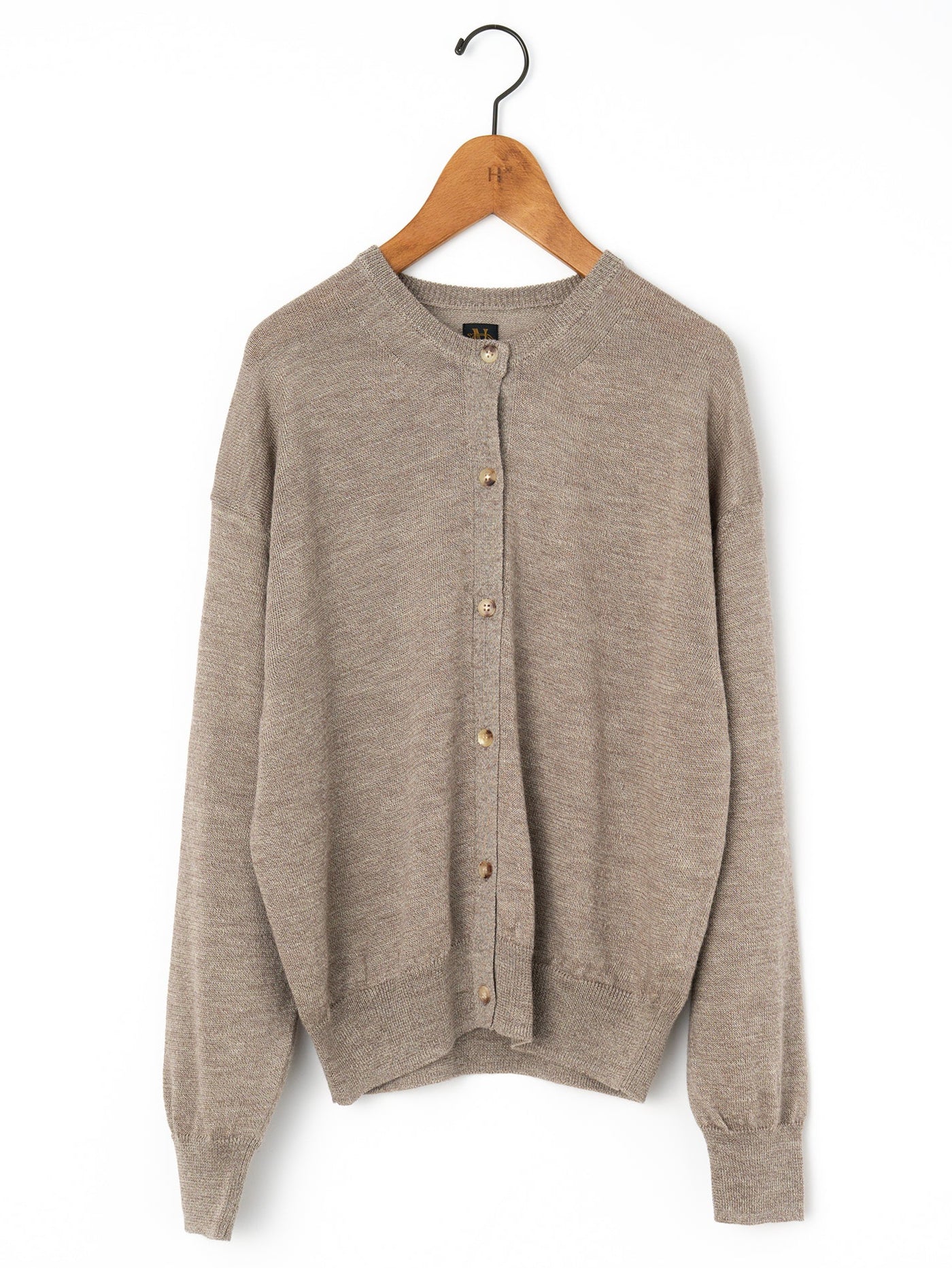 BATONER | ラミーウール クルーネックカーディガン – H+HELIOTROPE