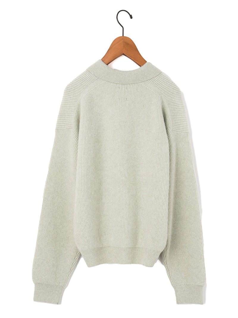 BATONER | カシミヤフォックス ポロカーディガン – H+HELIOTROPE