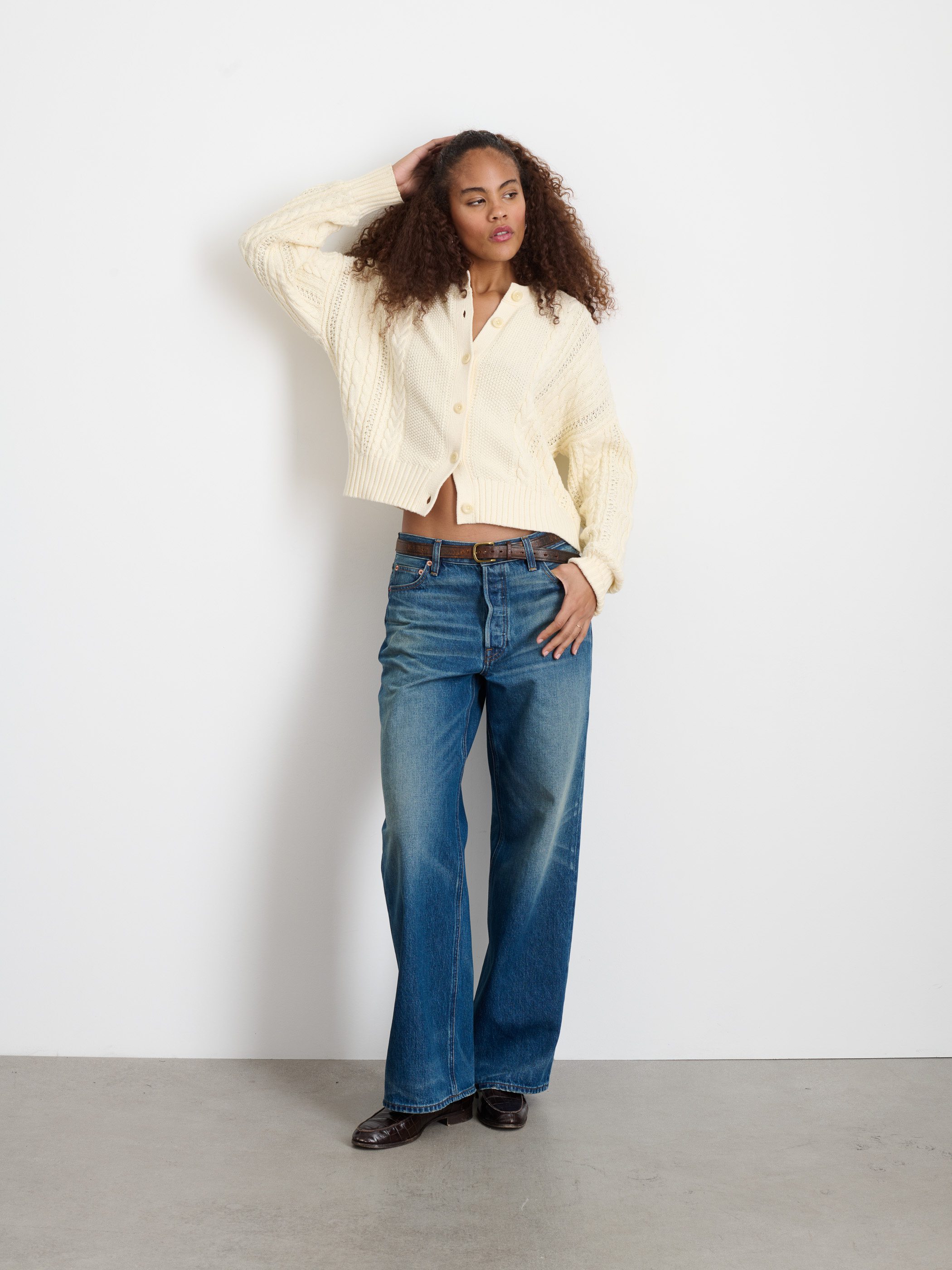 Alex Mill Women's Cable Knit Nico Chunky Cardigan - Ivory | All