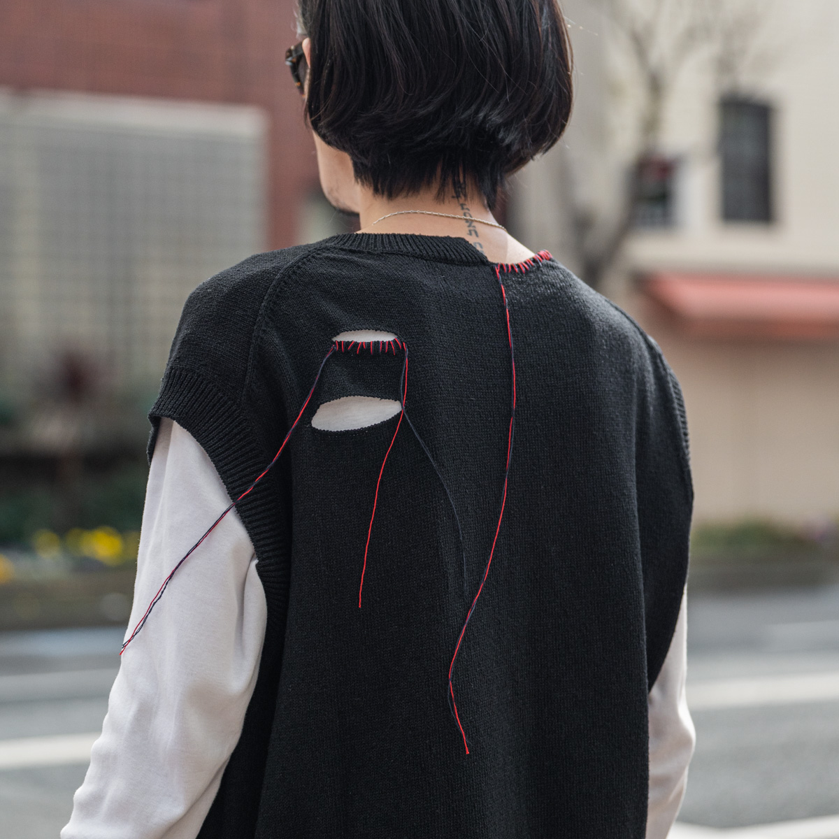 YOHJI YAMAMOTO ダメージニットベスト | HUES 福岡セレクトショップ