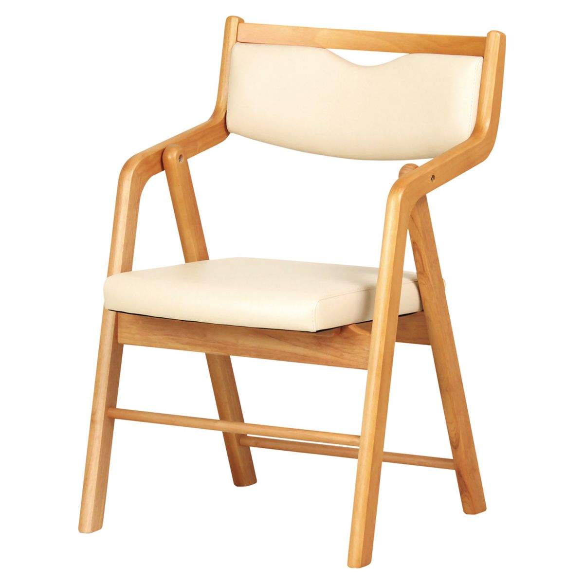 ひじ付 折りたたみチェア Care-212-O｜貞苅椅子の木製椅子