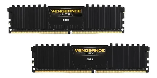 Memória RAM Vengeance LPX preto 32GB 2 Corsair CMK32GX4M2B3200C16