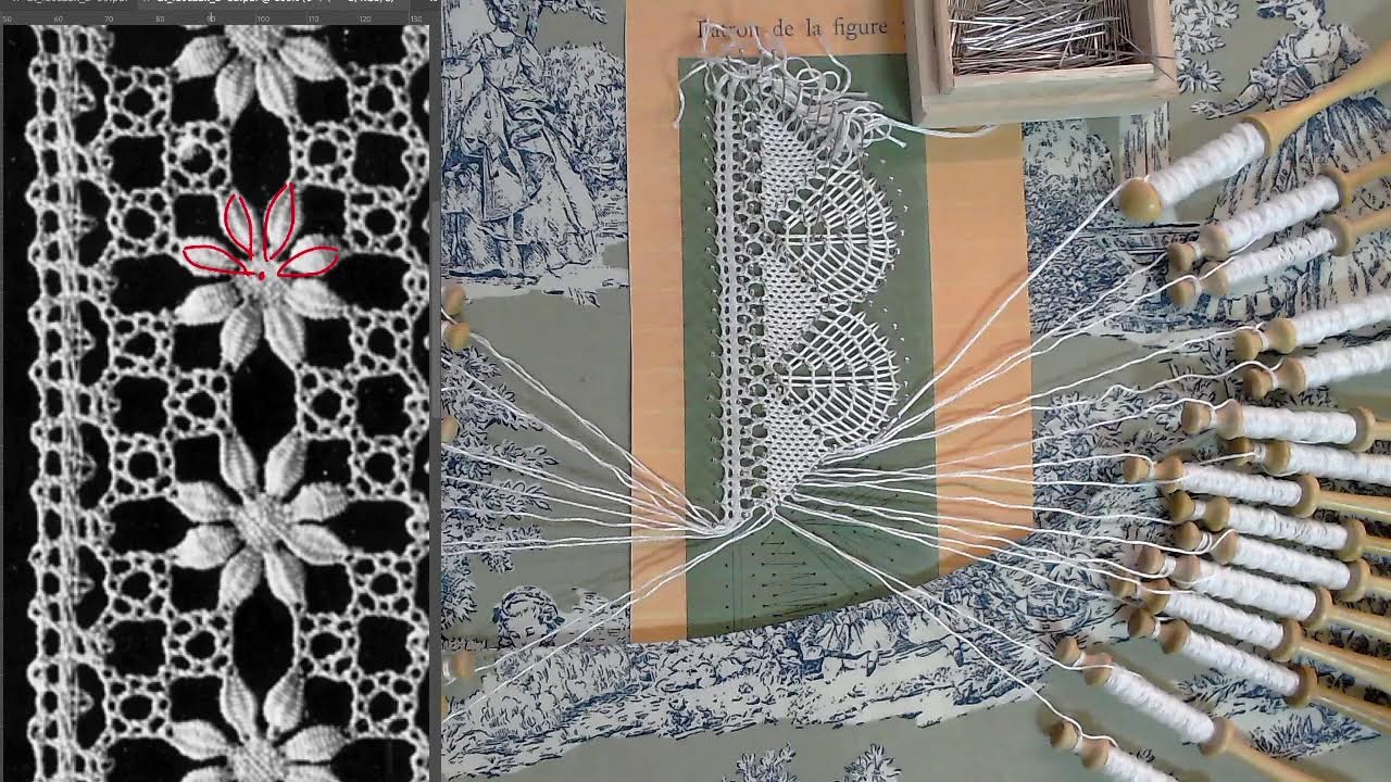 作業配信】 [48日目]100年前のテキストでボビンレースを織る - YouTube