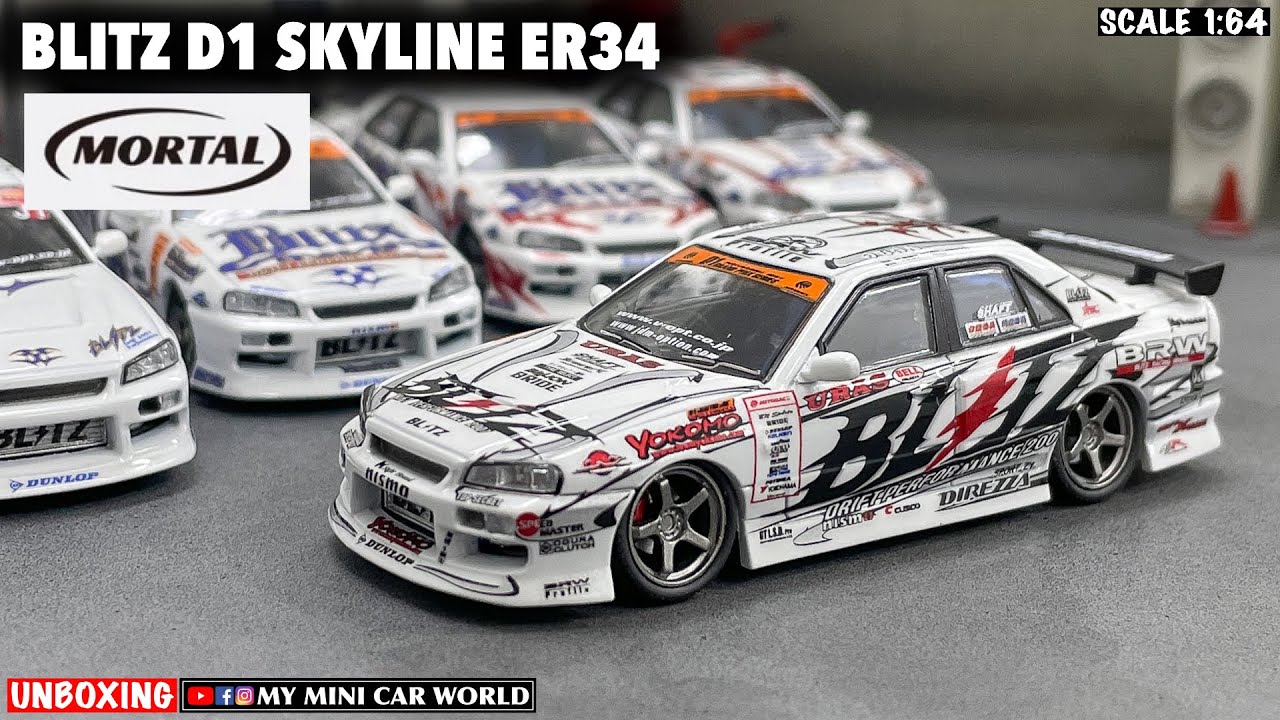 MY MINI CAR WORLD』UNBOXING MORTAL 1/64 BLITZ D1 SKYLINE ER34