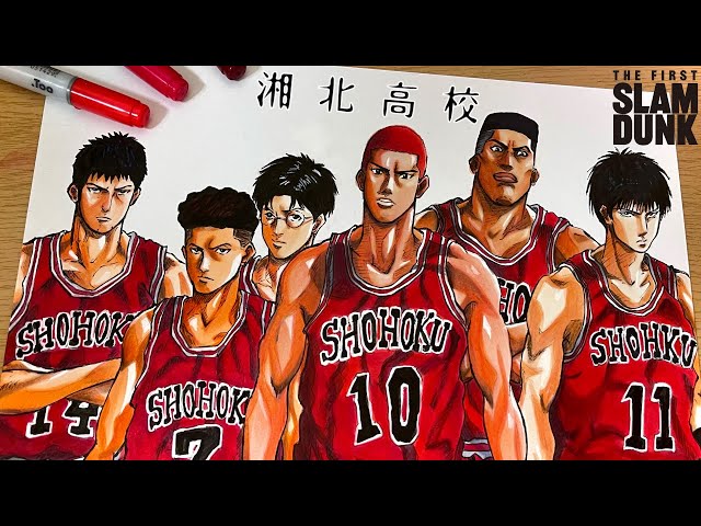 スラムダンク】湘北高校バスケットボール部描いてみた！！【桜木花道
