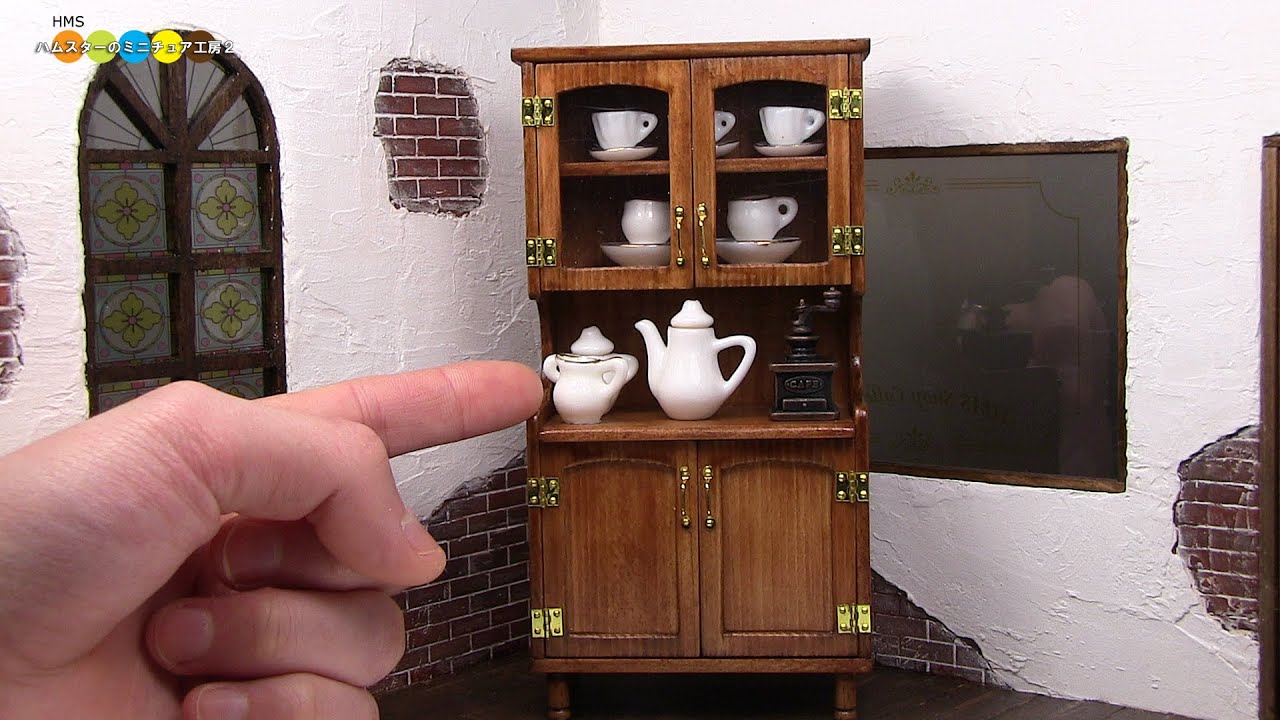 DIY Dollhouse items - Miniature Cupboard ミニチュアカップボード